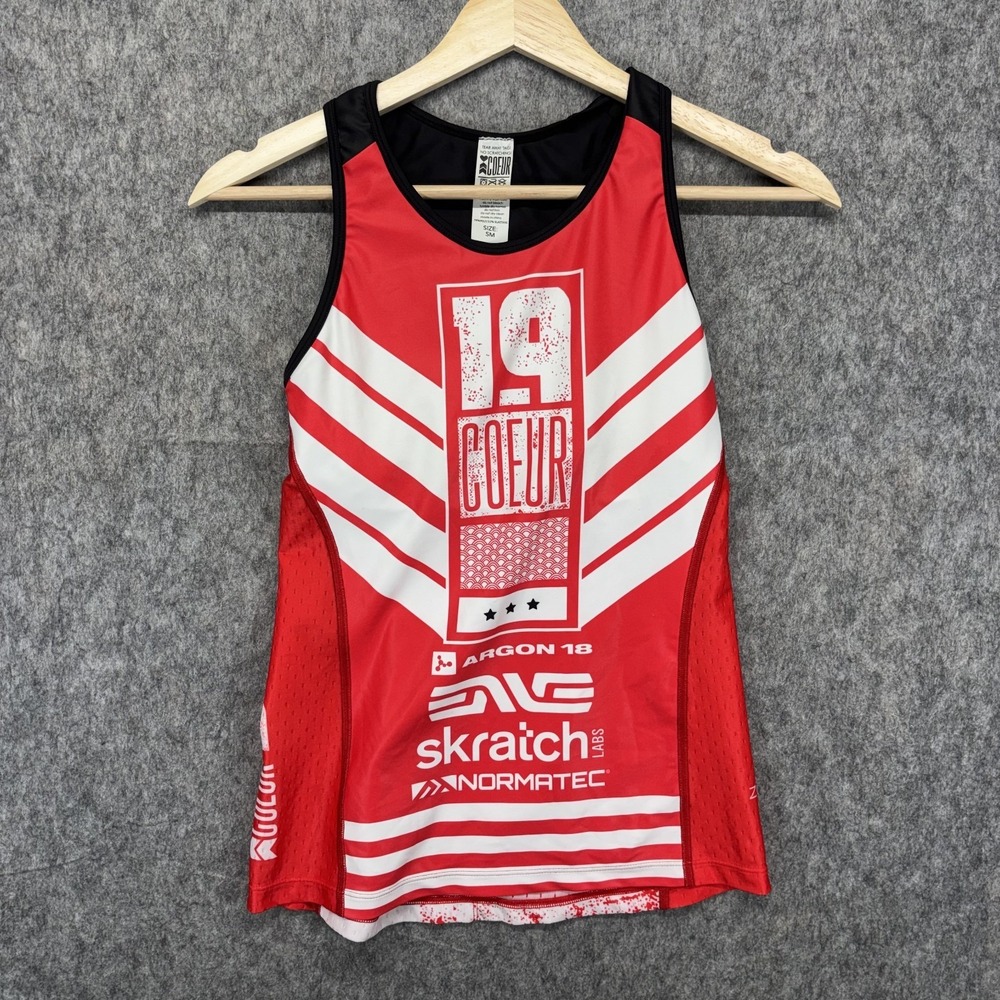 COEUR Triathlon Tank‎ Top Shirt Women's Small Sleeveless Train Run Cycling Red